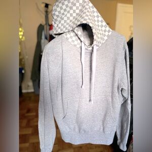 Checkered Hoodie - Gray